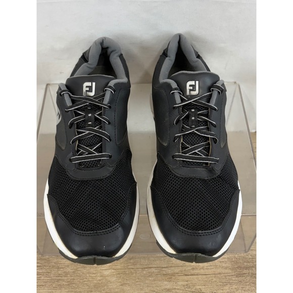 FJ FootJoy Golf Shoes Black White Mesh Lace Up Men's 9.5 M - Picture 3 of 10